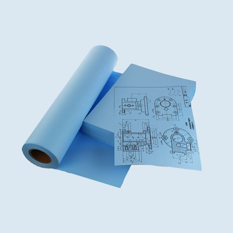 Kertas Plotter Cad Biru Satu Sisi Biru Muda 80g 915mm*80mmm*80m